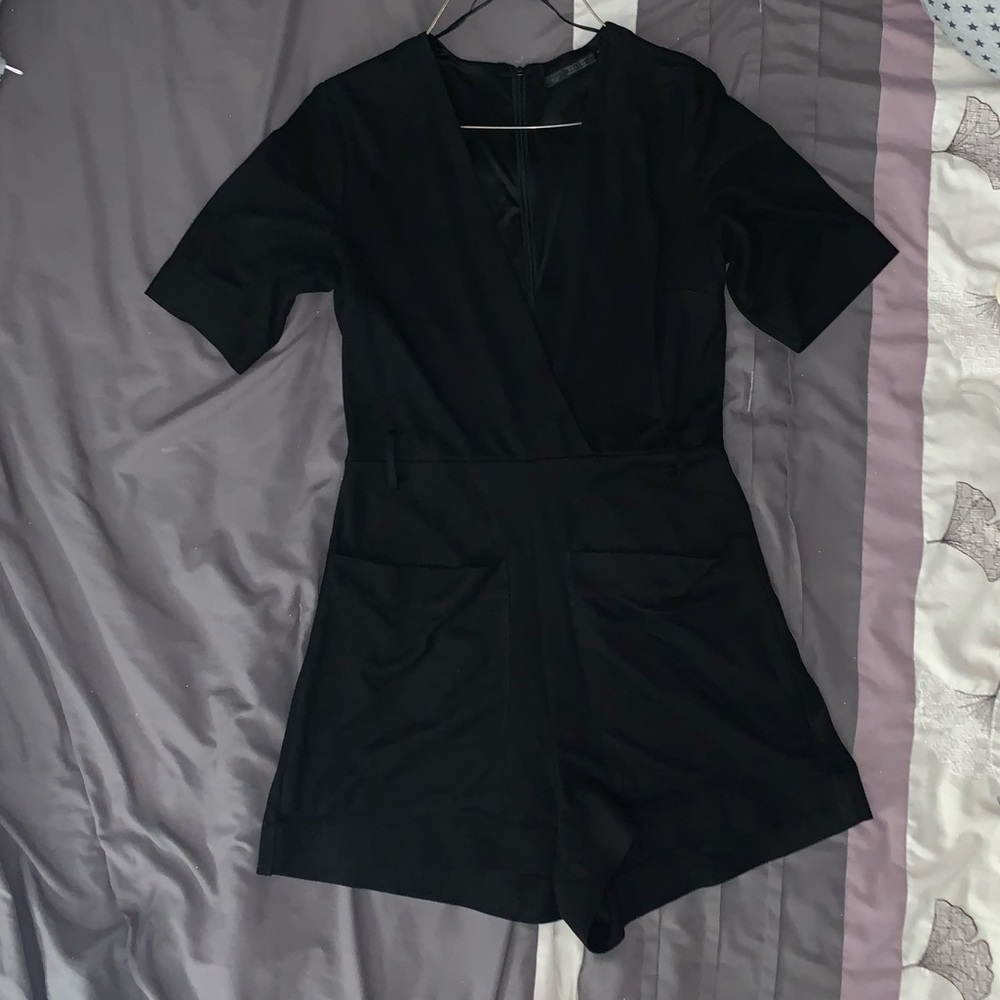 Zara faux suede romper